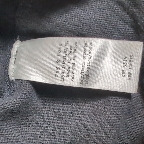 RAG & BONE Standard Issue Long Sleeve Henley Size Large In Charcoal Black - Picture 6 of 9